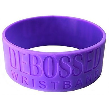 1" De-Bossed Silicone Wrist band