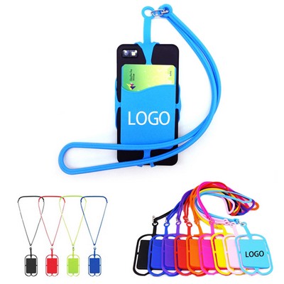 Silicone Lanyard w/ Phone Holder & Wallet