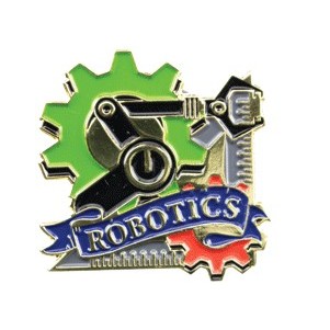 Bright Gold Educational Robotics Lapel Pin (1-1/8")