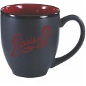 16 Oz. Matte Black Out/Red Gloss In Bistro Mug