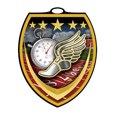 Full Color Track Shield Medal