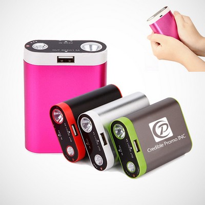 6600mAh Hand Warmer Power Bank w/LED Flashlight