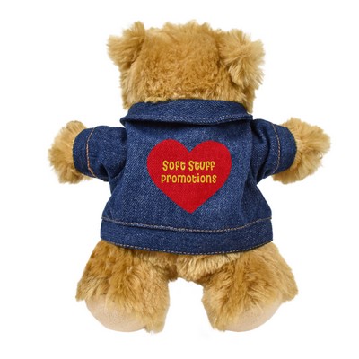 8.5" Standing Bailee Bear w/Printed Jean Jacket