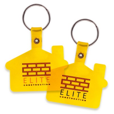 House Shaped Soft Plastic Key Tag (2 Color Imprint)