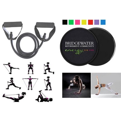 Kidder Exercise Band + Fitness Sliders (Black)