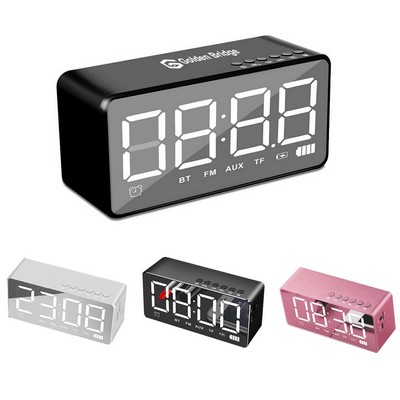 Mirror Alarm Clock Wireless Speaker