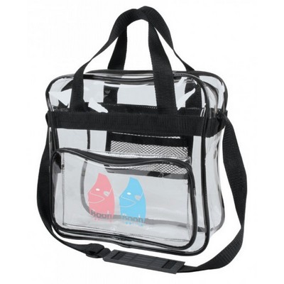 Clear Vinyl Messenger Bag (12"x12"x5")