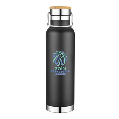 The Springwell Powder Coated Vacuum Bottle - 22oz Black