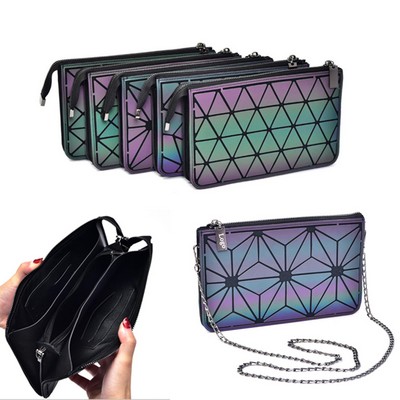 Women's Rhomboids Lattice Clutch Bag