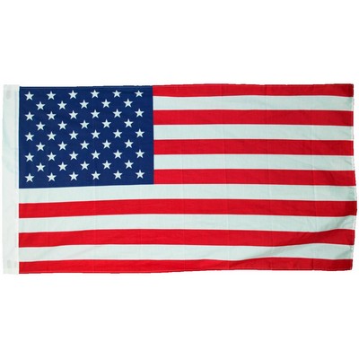 Full Size Printed USA Flag w/3" Pole Sleeve & Tabs