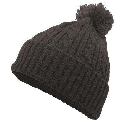 Cable Knit Pom-Pom Beanie