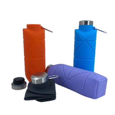 24 Oz. Silicone Folding Sport Water Bottle