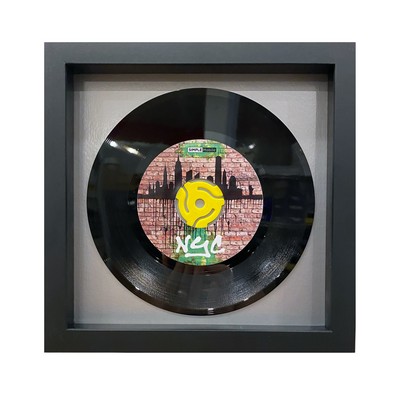 Personalized Framed Black 7" 45RPM Record - Matboard Backing