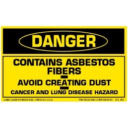 Contains Asbestos Military Standard Labels - 3" x 5"