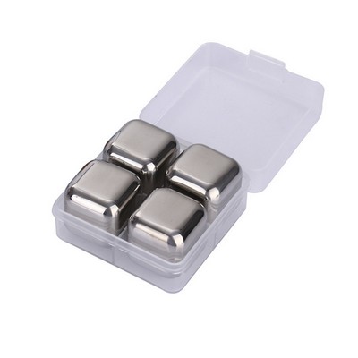 Whisky Stainless Steel Ice Cube 4 Pieces/Set