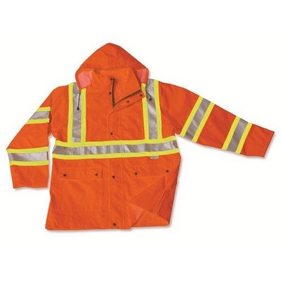 300 Denier Orange Polyester Rain Jacket