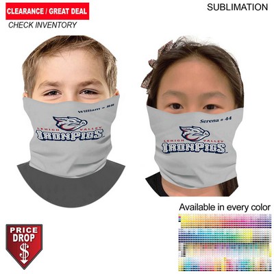 Team Neck Gaiter, Sublimated Tubular YOUTH Neck Gaiter, Moisture wicking Fabric, 4way stretch