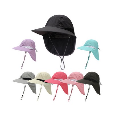 Wide Brim Sun Hat with Neck Flap