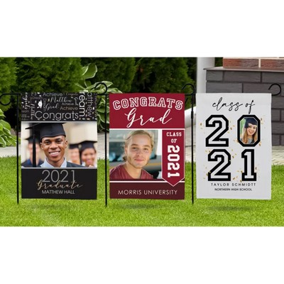 Custom Graduation Garden Flag Fully Printed Double Sided