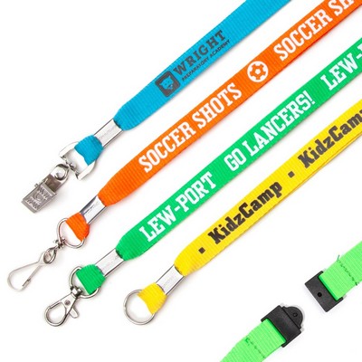 5/8" Flat Polyester Youth Lanyard with Breakaway