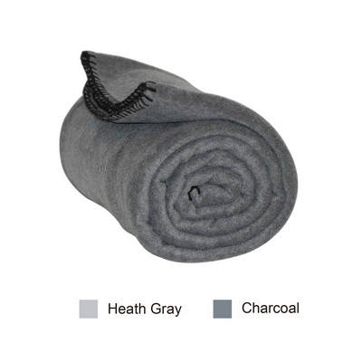 100% Polyester Fleece Blanket, Anti-pill fleece for additional longevity. Grey / Charcoal