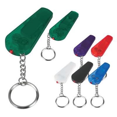 LED Light Up Whistle Keychain