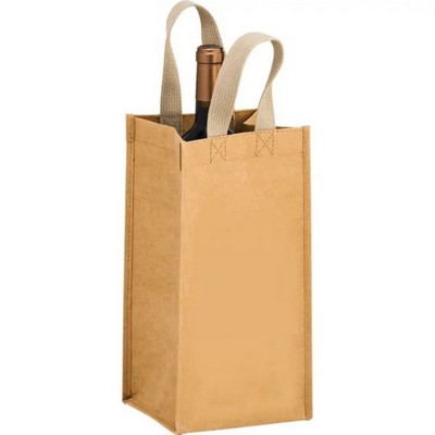 Washable Kraft Paper Wine Tote Bag