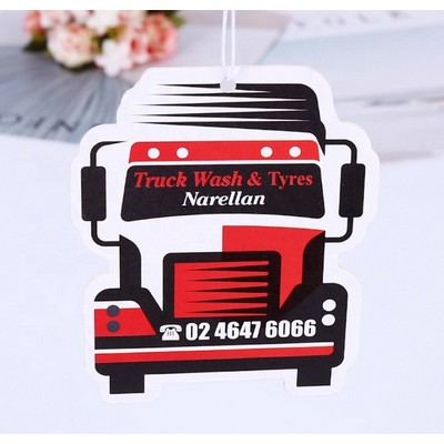 3.75" Die Cut Shape Custom Full Color Printed Air Freshener w/Fresh Ice Scent