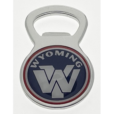 Silver Circle Bottle Opener Magnet