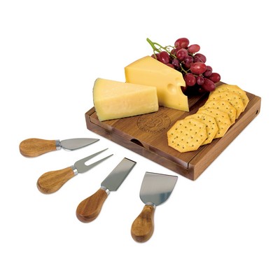 La Cuisine Cheese Board with Serving Set - Wood