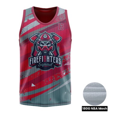 Unisex And Kids' Full Sublimation Basketball Jersey - 180g Nba Fabric