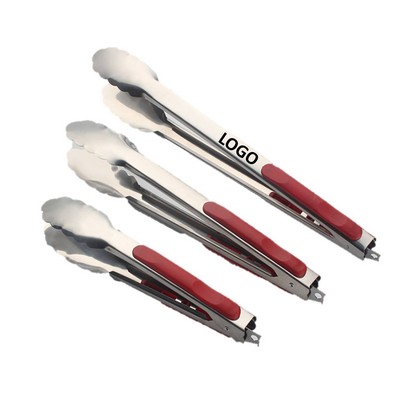 Stainless Steel Bread Tongs With Comfort Grip