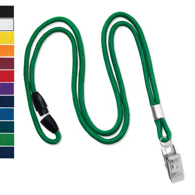 1/8" Round Blank Breakaway Lanyards with Bulldog Clip