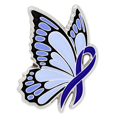 Blue Ribbon Butterfly Pin