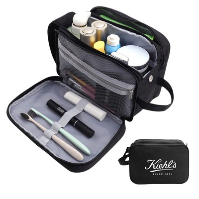 Travel Toiletry Bag with Brush Compartments