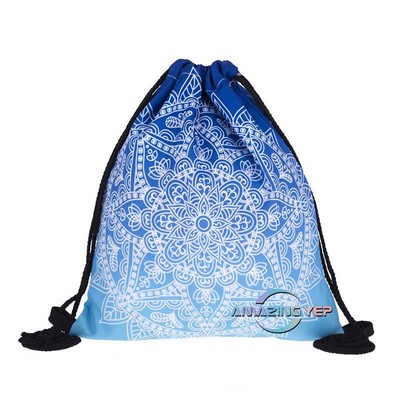 Shoulders Accept Drawstring Backpack Mandala pattern