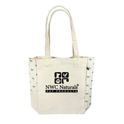 Dog Print Canvas Tote Bag