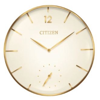 Citizen® Gallery Ivory Dial Wall Clock w/Gold Tone Markers