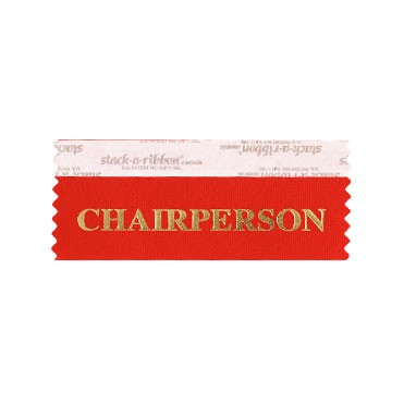 Chairperson Stk A Rbn Red Ribbon Gold Imprint