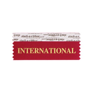 International Stk A Rbn Maroon Ribbon Gold Imprint