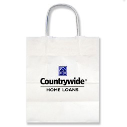 White Kraft Paper Gem Shopping Bag (5.25"x3.25"x8.375")