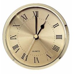 3" Quartz Gold Face Clock