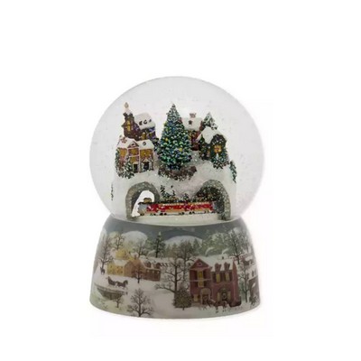 Winter Scene Musical Snow Globe-OCEAN