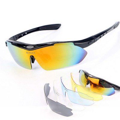 Polarized 5 Lens Cycling Sunglasses