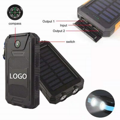 10000Mah Rechargeable Waterproof Solar Power Bank