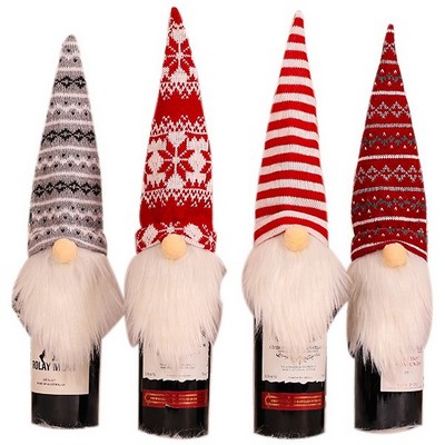 Christmas Santa Knitted Wine Bottle Cover