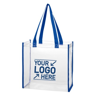 Clear Vinyl Tote Bag with Color Accent