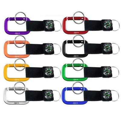 Carabiner w/Strap & Compass