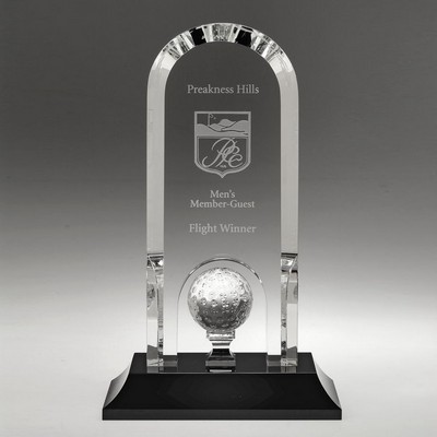 10" Crystal Award - Optima - Golf