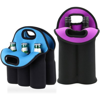 6 Pack Water Bottle Can Carrier Tote Cooler Bag